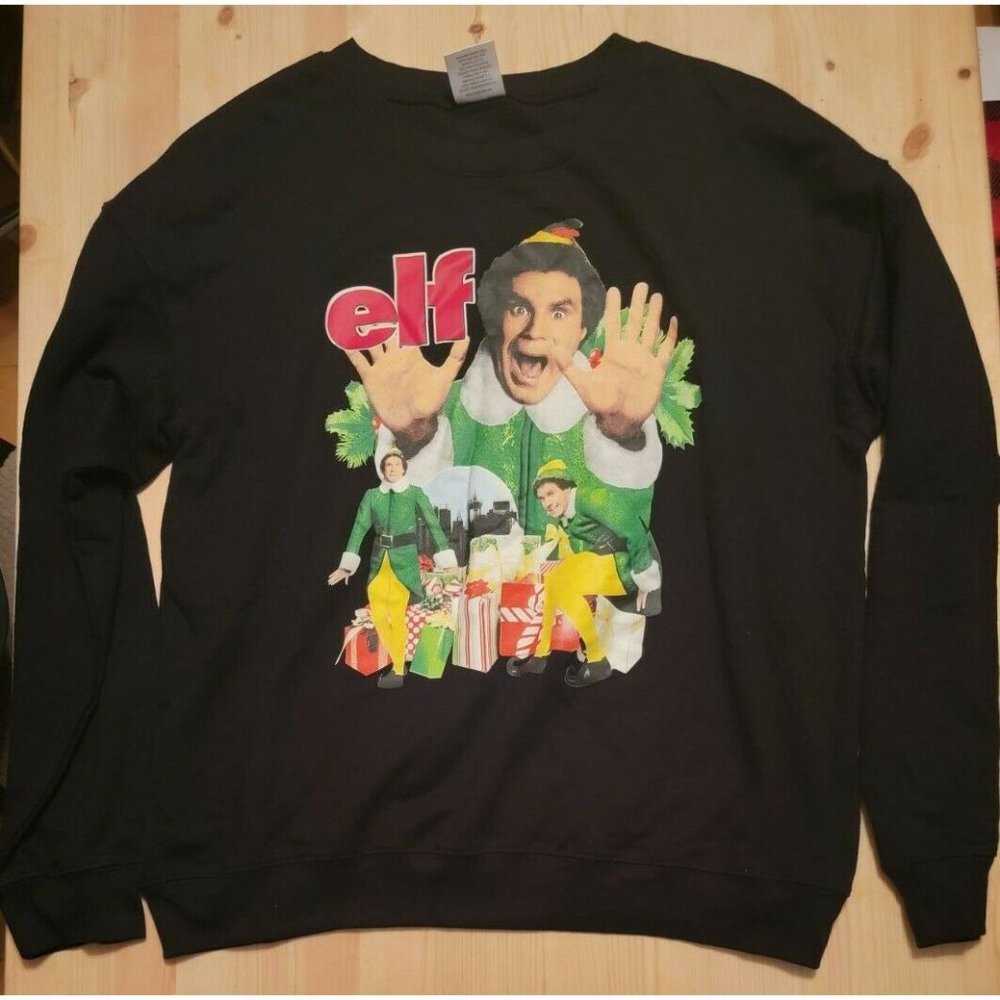 ELF Holliday Christmas Sweater Black XL